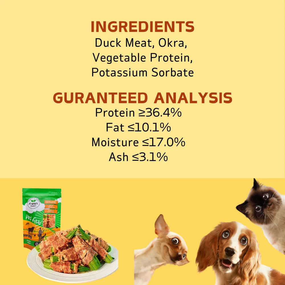 Duck-Wrapped Okra Dog Treats