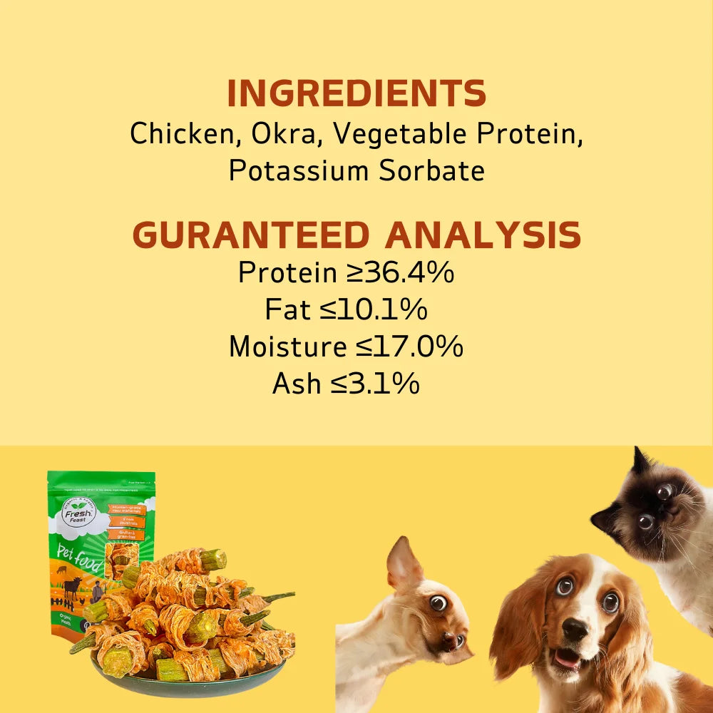 Chicken-Wrapped Okra Dog Treats