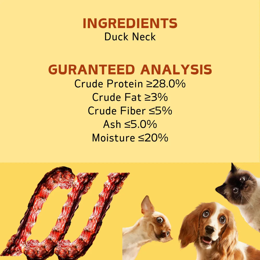 All-Natural, Healthy & Easily Digestible Duck Neck Chews