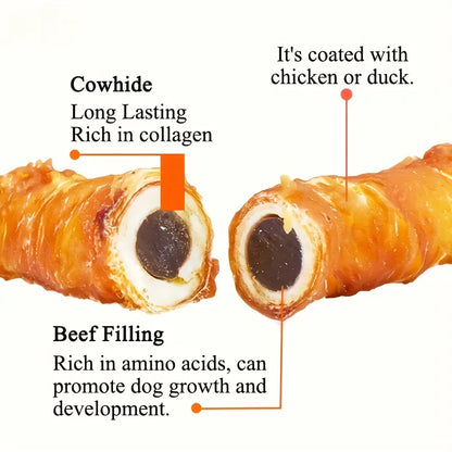 Chicken-Wrapped Cowhide Chocolate Sticks