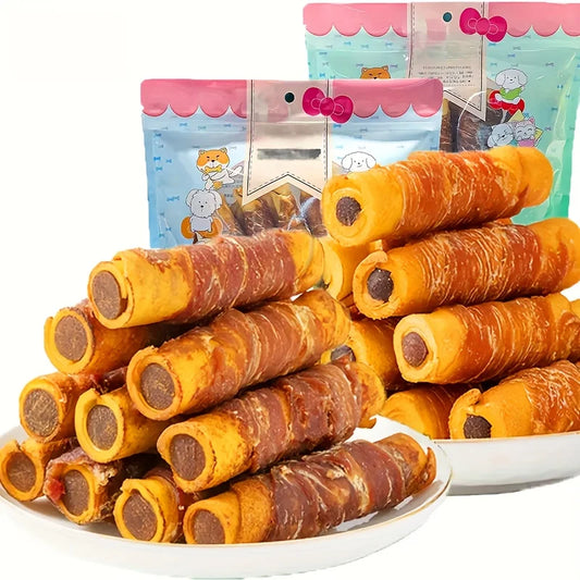 Chicken-Wrapped Cowhide Chocolate Sticks