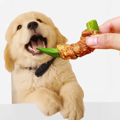 Duck-Wrapped Okra Dog Treats